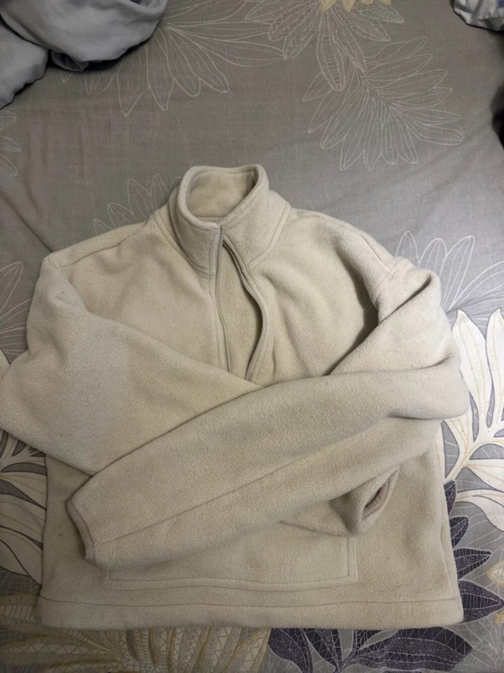 Cream Fleece Quarter Zip Pullover Women's US 0